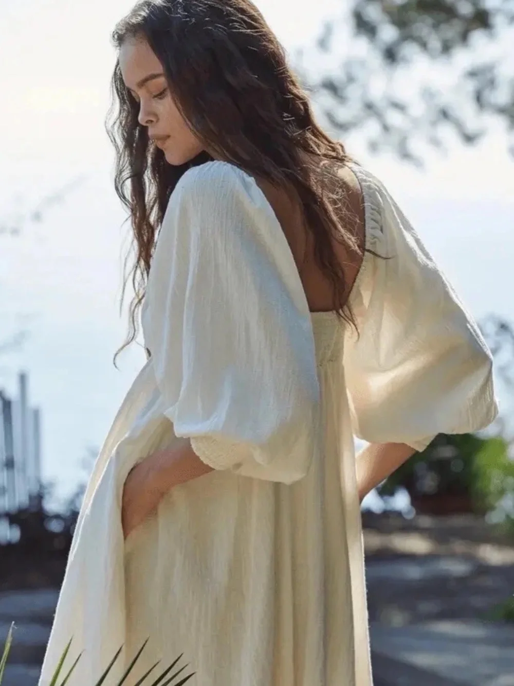 Free People “Cute like the Coast” Mini dress in Ivory NEW Size XL